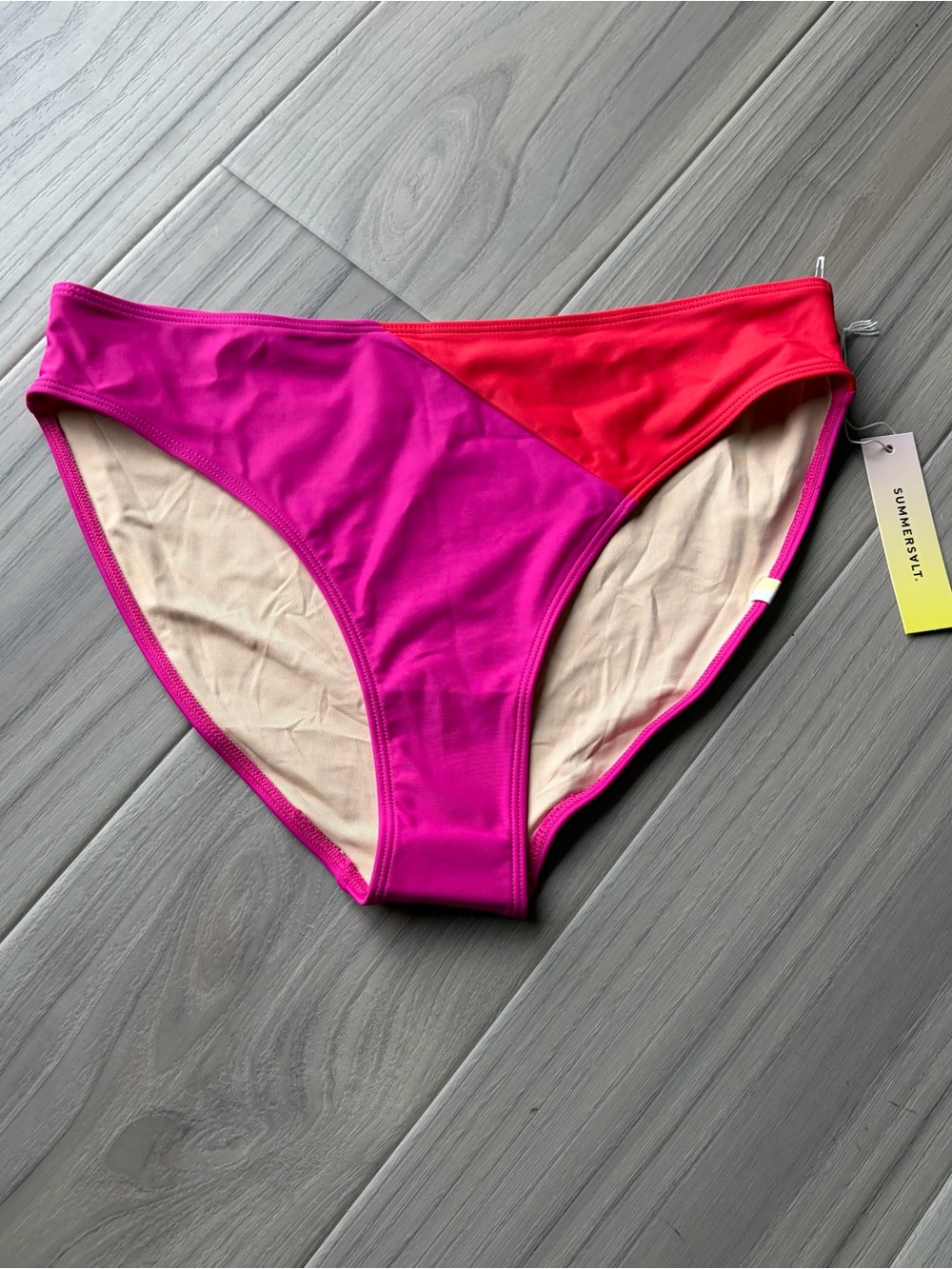 Summersalt Pink & Red Colorblock Bikini Bottoms